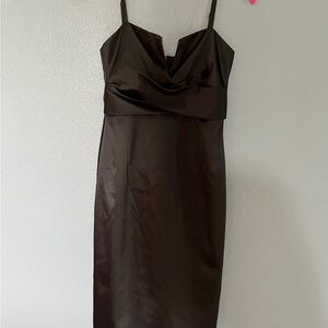 Elegant Black Satin Dress